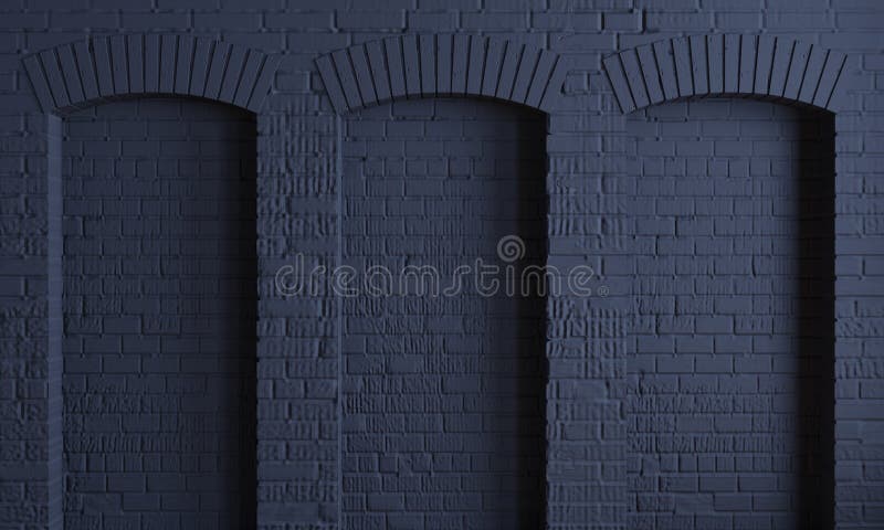 Dark background brick arches loft wall