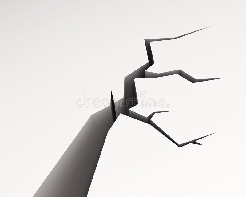 3d illustration av vitt sprickat golv stock illustrationer