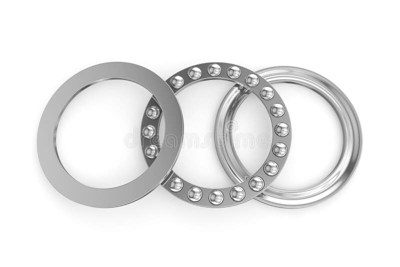 Thrust Ball Bearings. General Drawing and Assembly Scheme. Vector