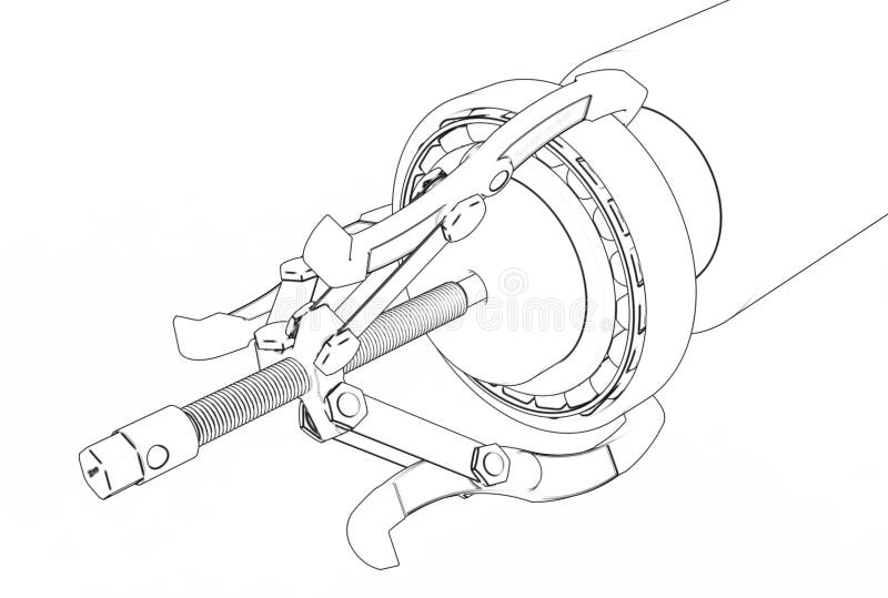 3d Illustration of Bearing Puller Stock Illustration Illustration of