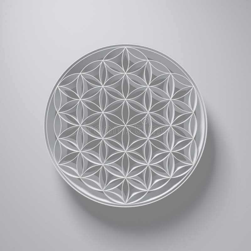3D illustration - blomma av livtecknet med ljus över på grå färger vektor illustrationer 3D illustration - blomma av livtecknet med ljus över på grå färger vektor illustrationer