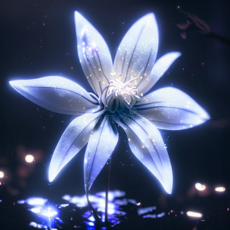 3d illustration of a blue flower on a dark background with bokeh AI Generated  AI Generated design for Instagram, Facebook wall painting