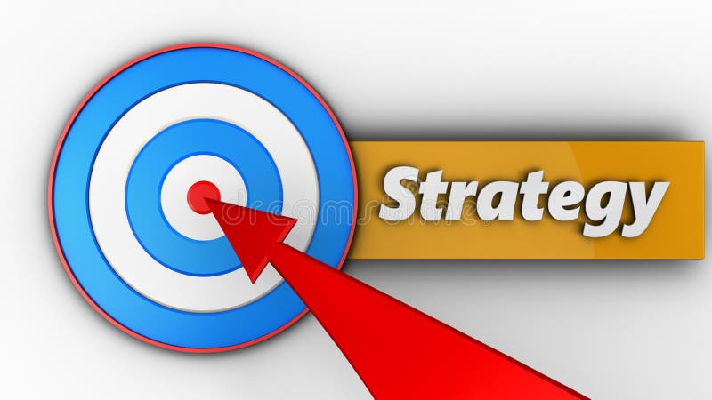 3d blue target with strategy stock illustration
