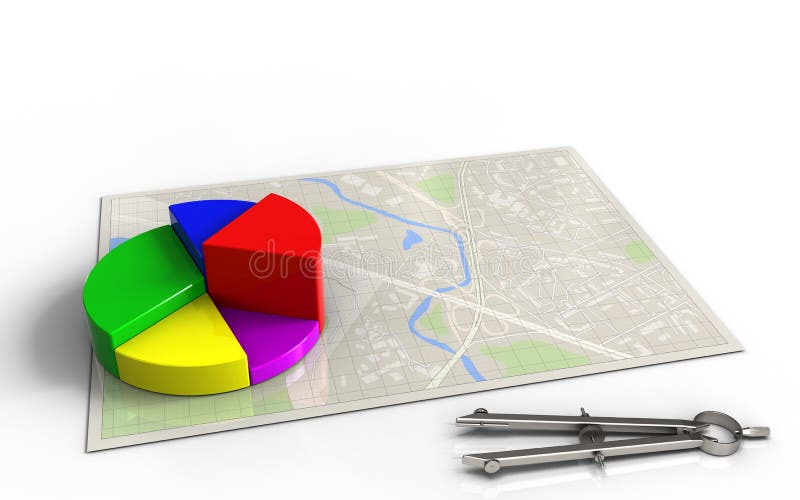 3d bright map vector illustration