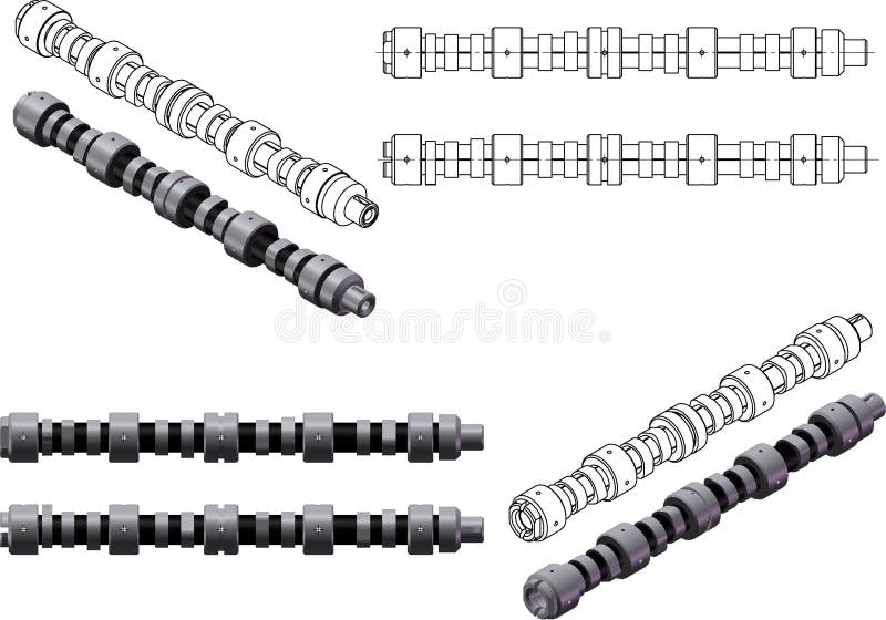 3d illustration cam shafts stock illustration. Illustration of high