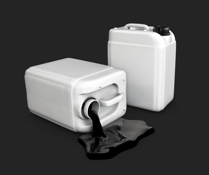 3d Illustration of Canister of Oil, Isolated Black Stock Illustration