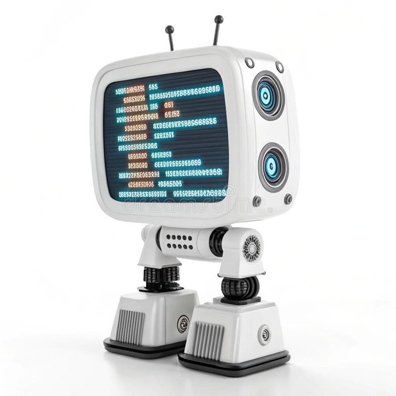 Chat robot code 3D illustration isolated on white royalty free illustration