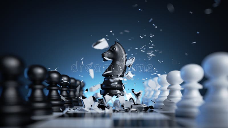 Chess board with chess, Black background, 3d chess, 3d chess black and  white pieces, HD wallpaper