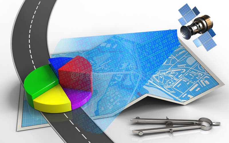 3d road vector illustration