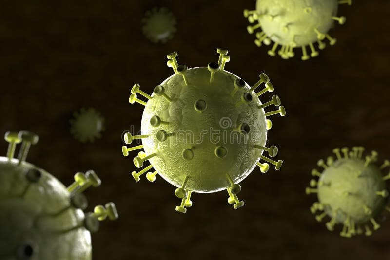 3d Illustration, Close Up Of Microscope Hepatitis B Virus Stock