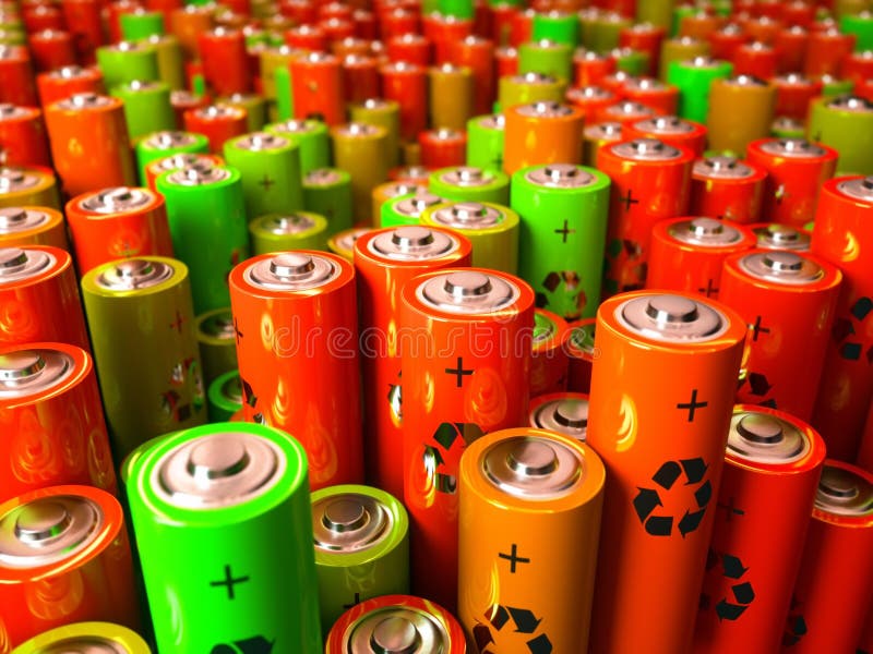 3D illustration, concept image of battery recycling, renewable energy. Ecology concept. 3D illustration, concept image of battery recycling, renewable energy. Ecology concept.