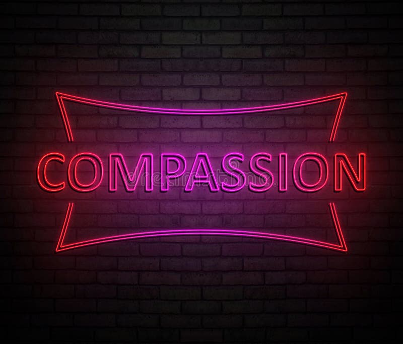 Compassion neon concept. stock illustration Compassion neon concept. stock illustration