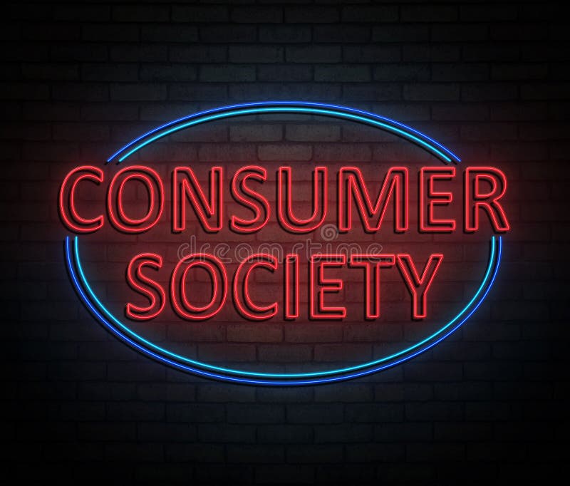 Consumer society concept. stock illustration. Illustration of retailing