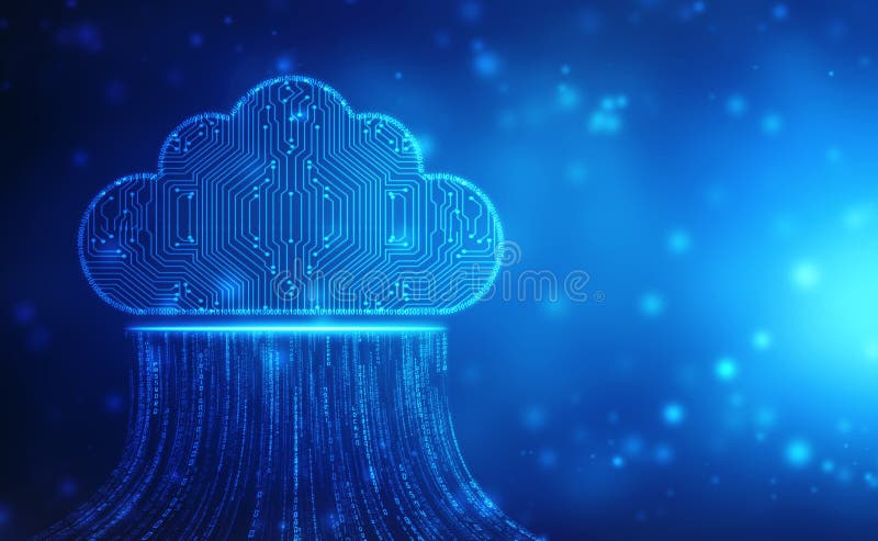 2d Illustration der Wolke rechnend, Wolkendatenverarbeitung und großes Datenkonzept lizenzfreie abbildung