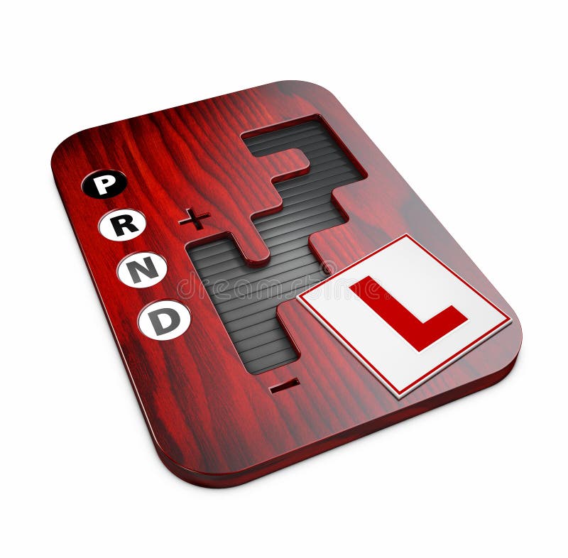 3d Illustration of Design Concept of Driving School with Automatic Gear Shift Stock Illustration