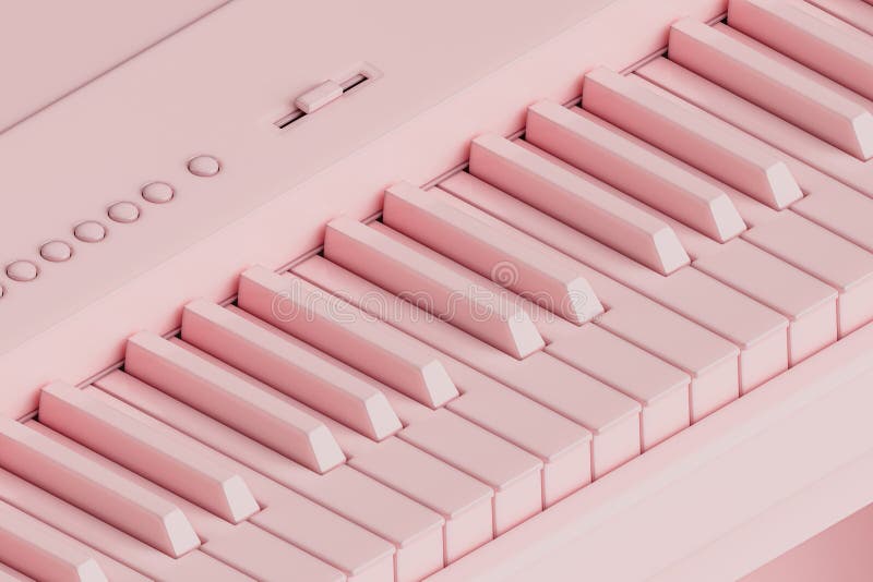 3d illustration digital piano or synthesizer made of pink material royalty free illustration