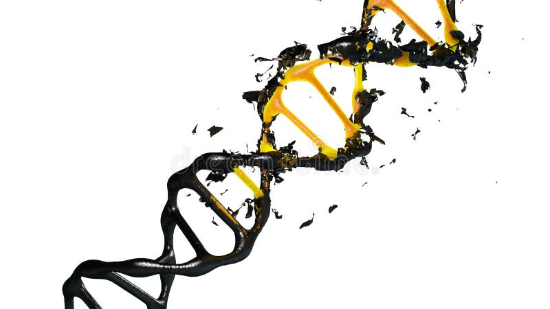 3d illustration of a dna degradation molecules