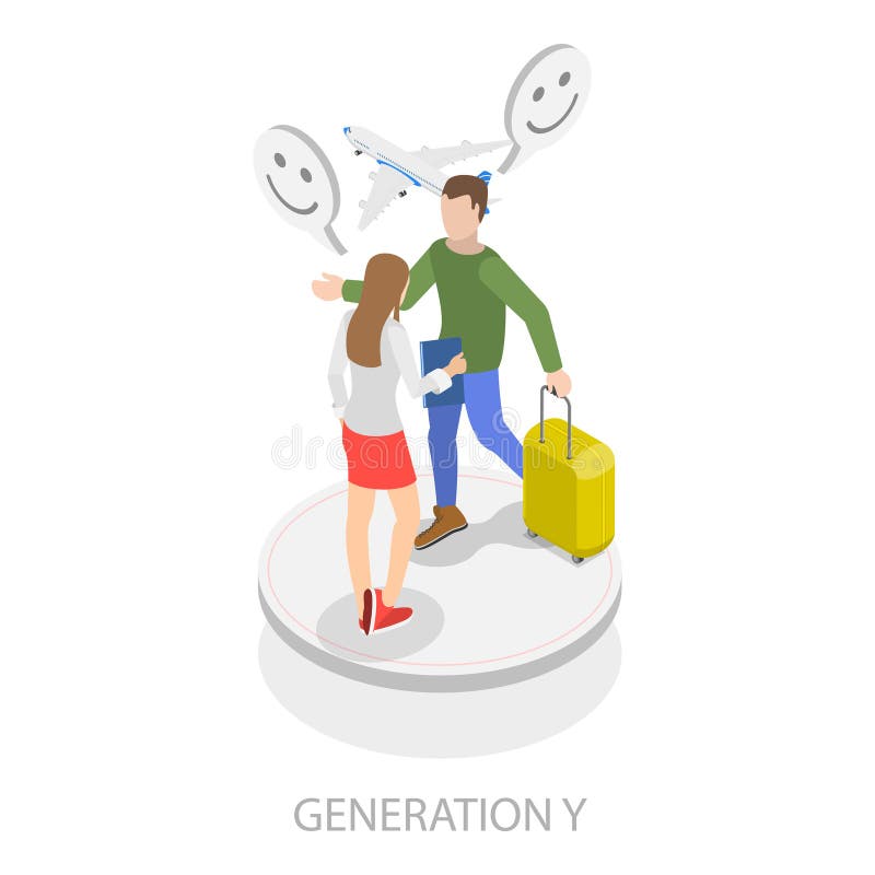 3D Isometric Flat Vector Illustration of Social Generations, Different Age Groups. Item 3. 3D Isometric Flat Vector Illustration of Social Generations, Different Age Groups. Item 3