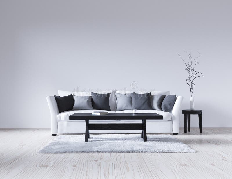 photo Minimalist Empty Living Room Background 3d illustration empty white interior