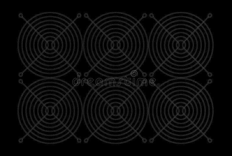 3D Illustration of Fan Grill Stock Illustration Illustration of black