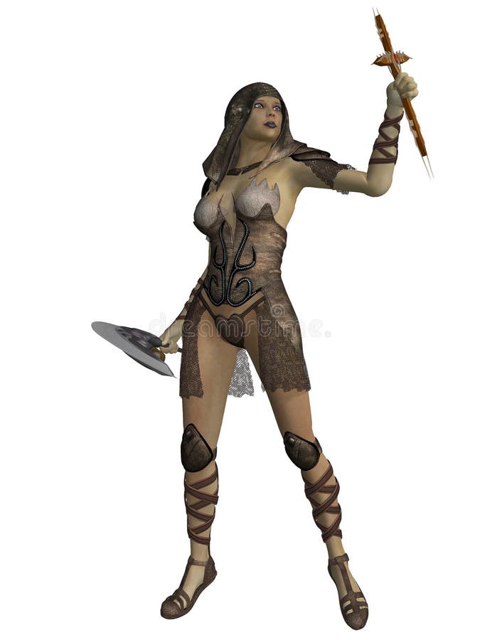 Female Figure with a Fantasy Vampire Hunter Outfit Stock Illustration -  Illustration of myth, mystery: 213296682