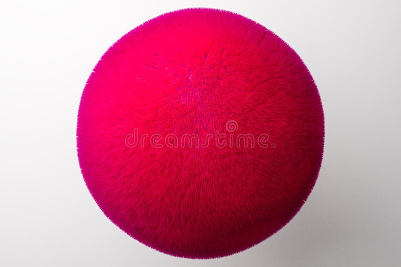 3d Illustration Funny Pink Fluffy Ball Stock Illustration