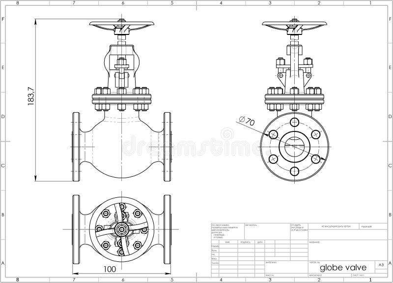 Gate Valve Drawing Stock Illustrations 97 Gate Valve Drawing Stock