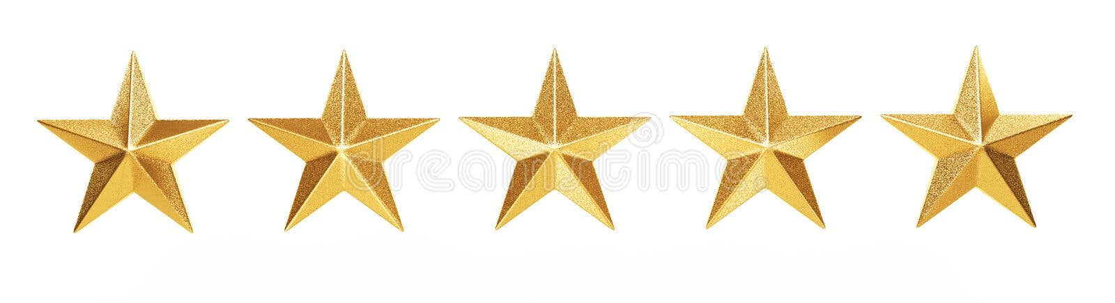 3D illustration of golden colored Christmas ornament Star shapes isolated on white background. New year concept royalty free illustration 3D illustration of golden colored Christmas ornament Star shapes isolated on white background. New year concept royalty free illustration