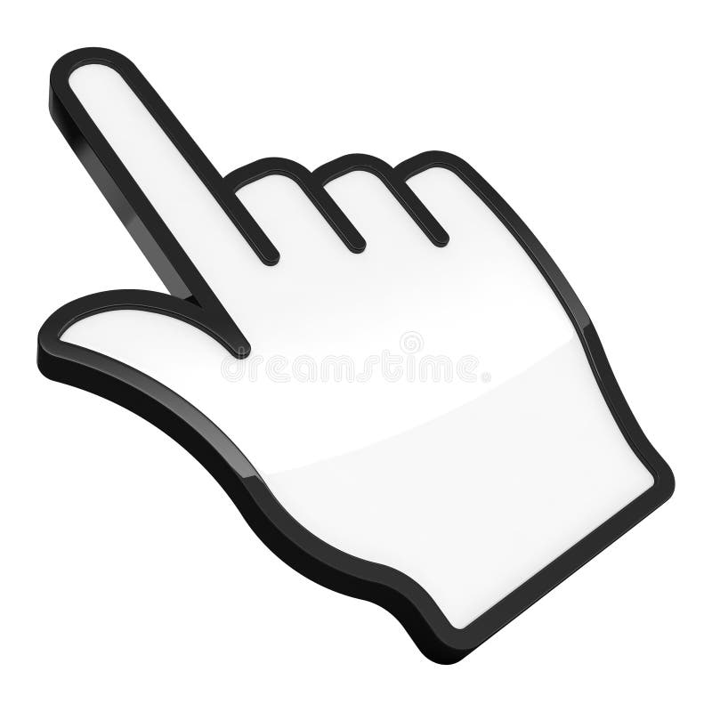 3D illustration of hand pointer isolated on transparent background vector illustration