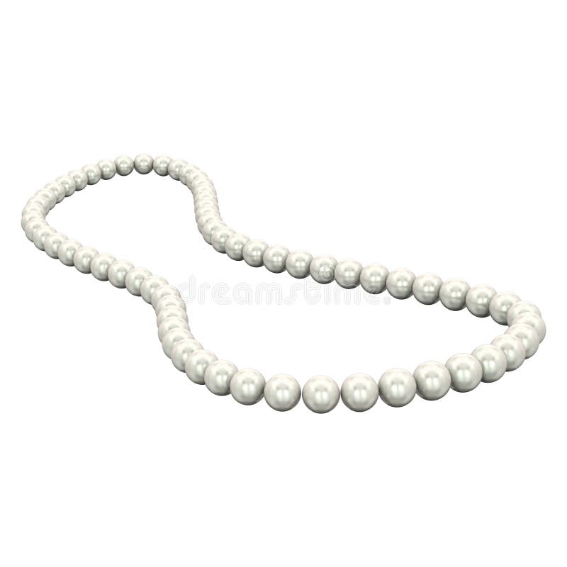 3D Illustration Isolated White Pearl Necklace Beads Stock Illustration ...