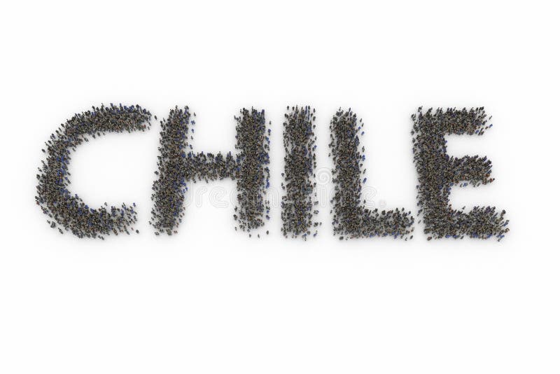 Human Crowd Forming CHILE vector illustration