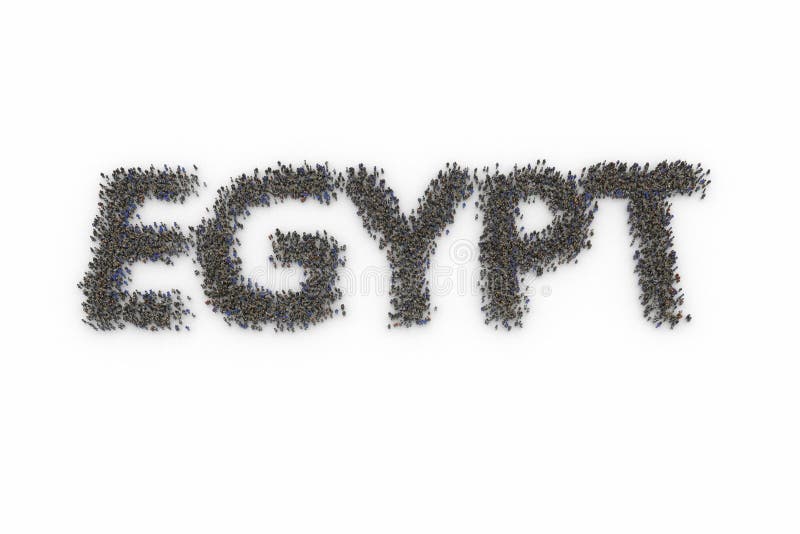 Human Crowd Forming EGYPT royalty free illustration
