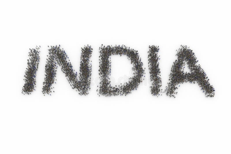 Human Crowd Forming INDIA royalty free illustration