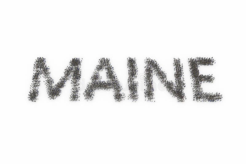 Human Crowd Forming MAINE royalty free illustration