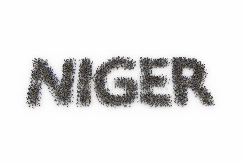 Human Crowd Forming NIGER stock illustration