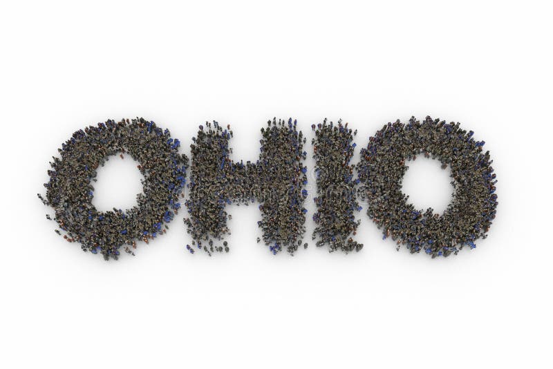 Human Crowd Forming OHIO vector illustration