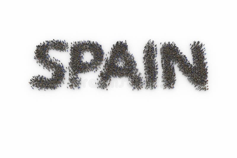 Human Crowd Forming SPAIN vector illustration