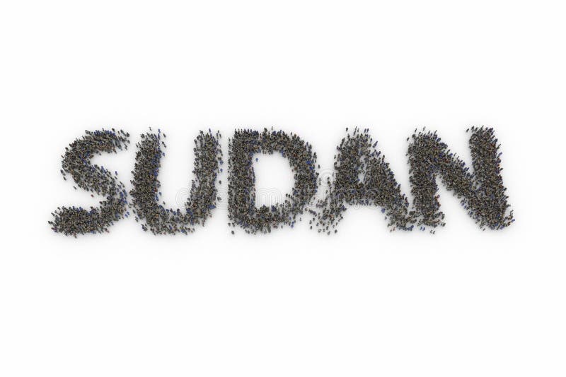 Human Crowd Forming SUDAN vector illustration