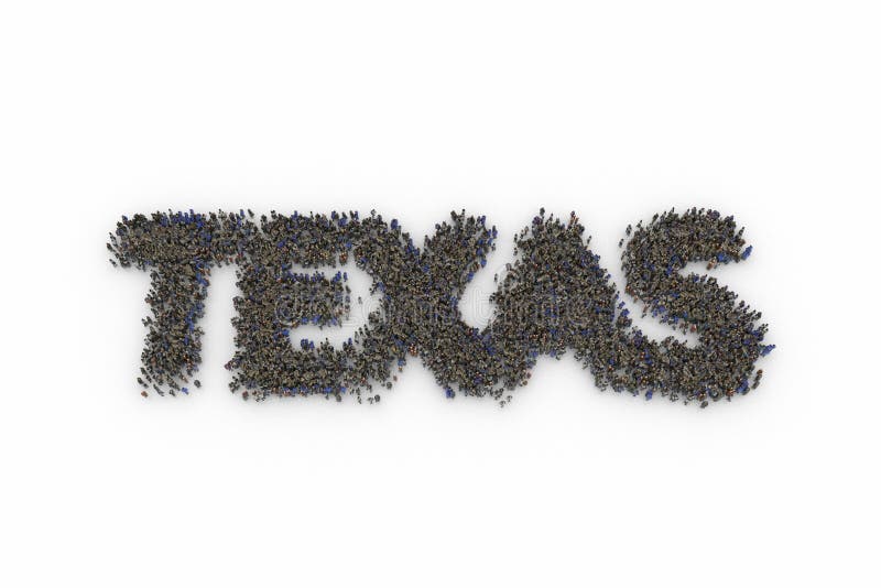 Human Crowd Forming TEXAS stock illustration