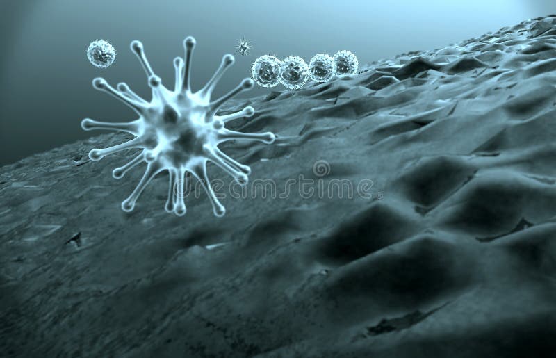 3D illustration of lymphocytes and viruses royalty free illustration 3D illustration of lymphocytes and viruses royalty free illustration