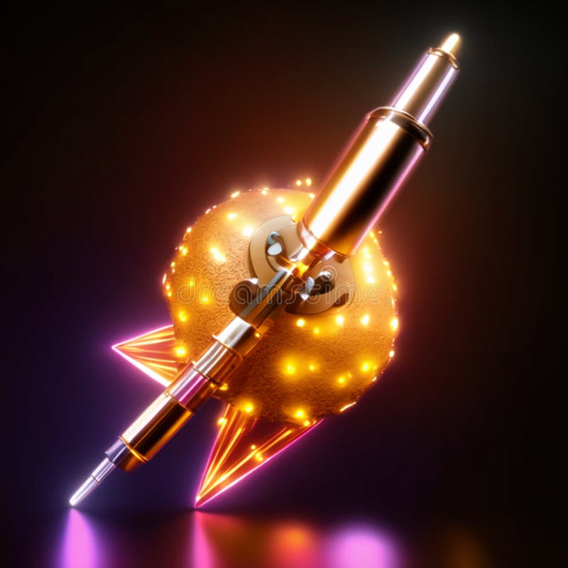 3d illustration of a magic wand with a golden ball in it Generative AI  Generative AI design for Instagram, Facebook wall painting