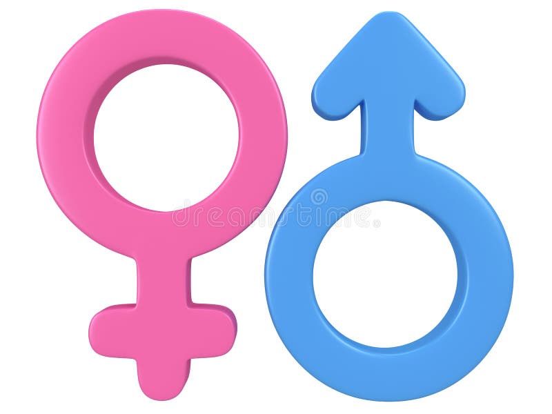 3d Illustration Of Male And Female Signs Stock