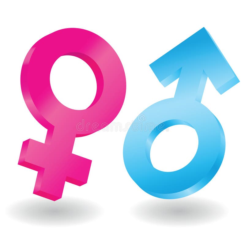 3d Illustration Of Male And Female Signs Stock Illustration