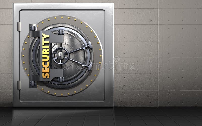 3d security door safe stock illustration. Illustration of rectangle
