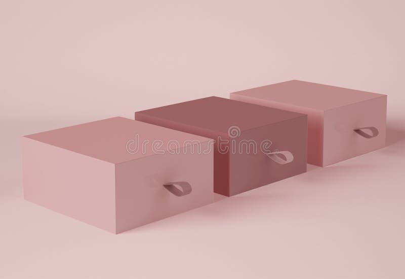 Download 3D Illustration. Mockup Of Box With Ribbon Pull And Slide ...