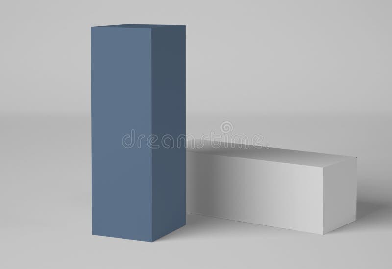 Download 3D Illustration. Mockup Of Tall Rectangular Cardboard ...
