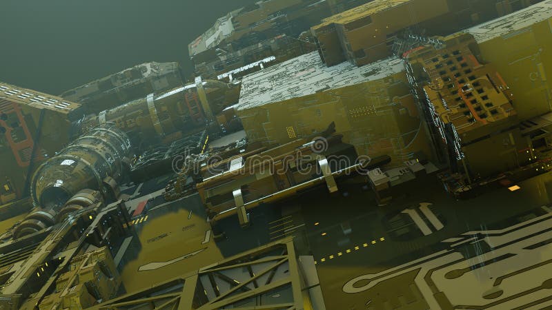 Illustration - Model of Sci-fi city royalty free illustration