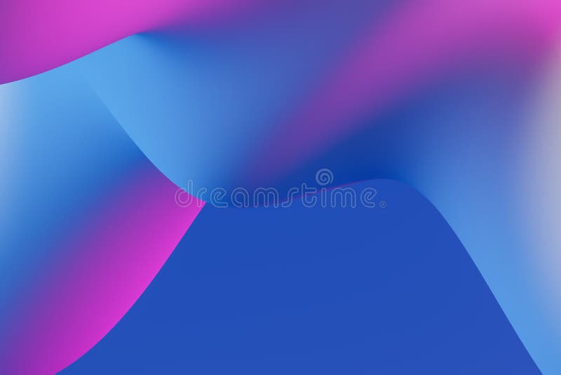 3d illustration neon blue-pink mountain stock illustration