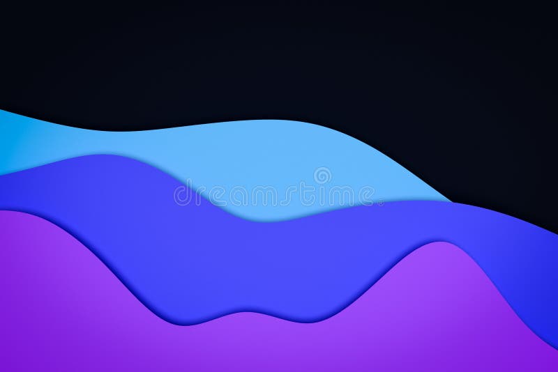 3d illustration neon blue-pink mountains vector illustration