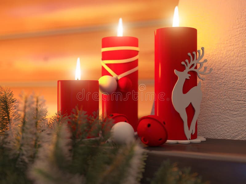 3D illustration New year interior with Christmas tree, presents royalty free illustration 3D illustration New year interior with Christmas tree, presents royalty free illustration
